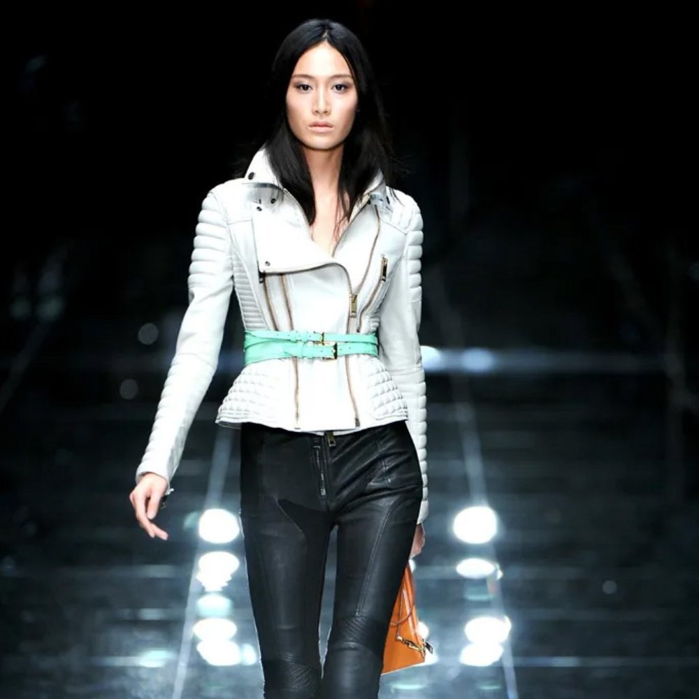 Burberry Prorsum Lambskin Leather Biker Jacket Fall 2011 sz 38 US 2